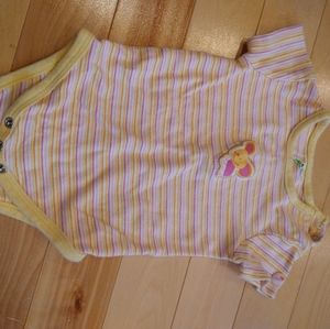4/20$ 3-6m gagou tagou pink orange stripes onesie